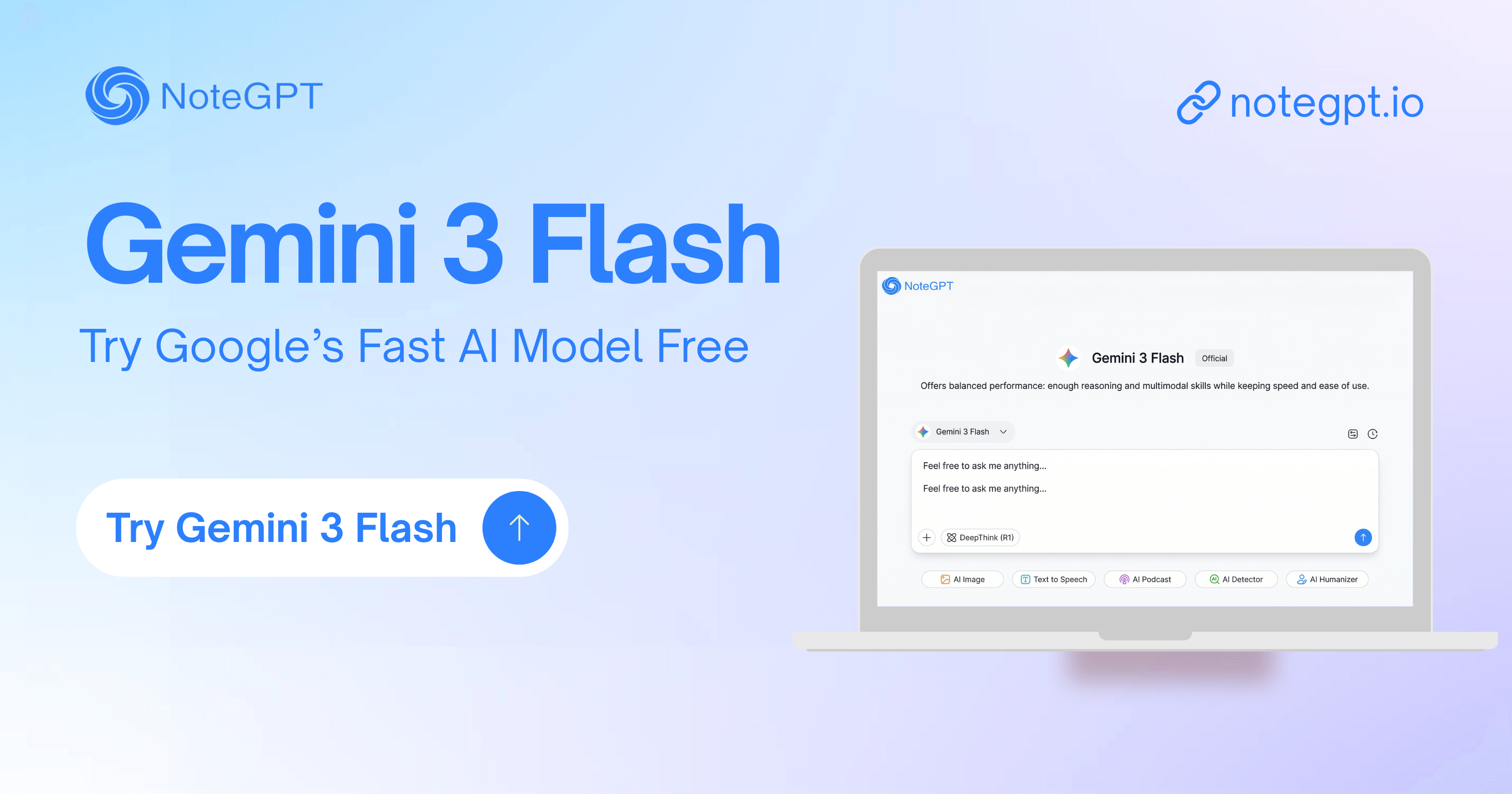 Gemini 3 Flash - Try Google's Fast AI Model Free, No Limits