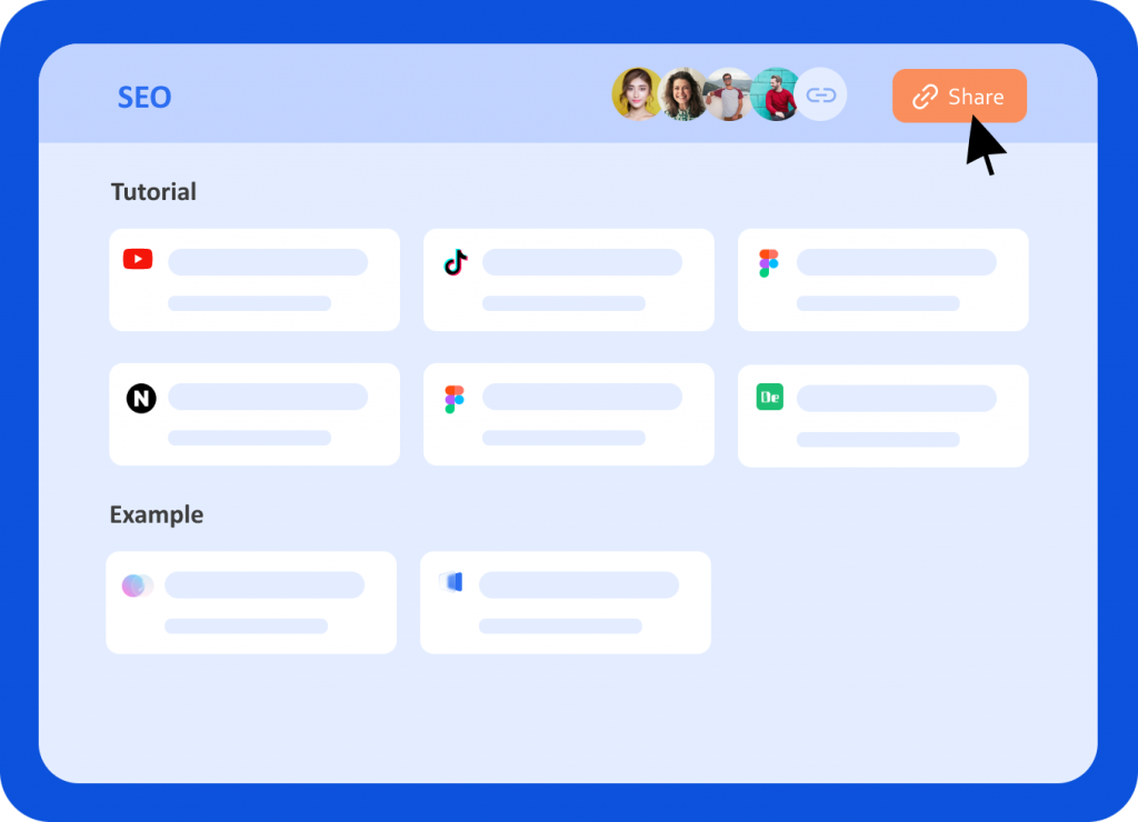 Link up your team's brains with one-click folder sharing from your knowledge base.